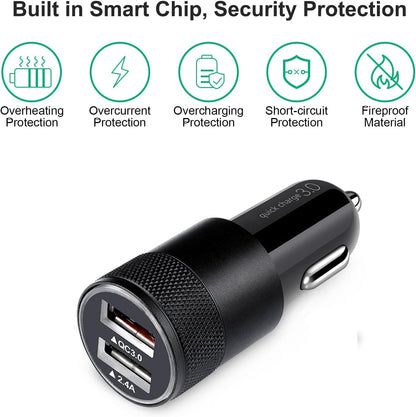 Fast Car Charger, Quick Charging 5.4A/30W Phone USB Adapter Rapid Plug